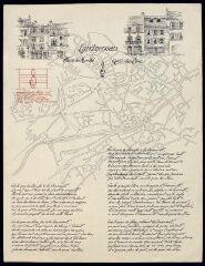 1 vue  - Landerneau. - Plan général des rues avec détails de façades de maisons et localisation de la maison de Jean Sivienne (ouvre la visionneuse)