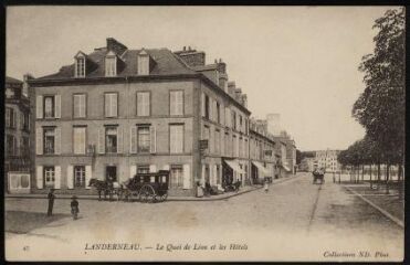 1 vue  - Landerneau.- Le quai de Léon et les hôtels (ouvre la visionneuse)