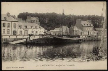 1 vue  - Landerneau. - Le quai de Cornouaille (ouvre la visionneuse)