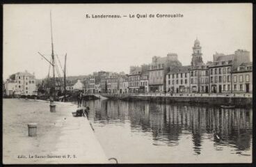 1 vue  - Landerneau. - Vu du quai de Cornouaille prise du quai de Léon (ouvre la visionneuse)