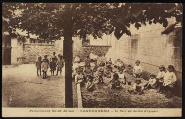 1 vue  - Landerneau. - Le pensionnat Saint-Julien, le parc du jardin d\'enfants (ouvre la visionneuse)
