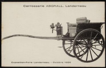 1 vue  - Landerneau. - Carrosserie Abgrall, modèle de cariole exposée à la foire exposition de 1926 (ouvre la visionneuse)