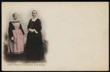 1 vue  - Jeunes filles de Landerneau et de Gourin en coiffe (ouvre la visionneuse)
