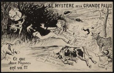 1 vue  - La Forêt-Landerneau. - \'Le mystère de la Grande Palud\', dessin \'Ce que deux paysans ont vu\' (ouvre la visionneuse)