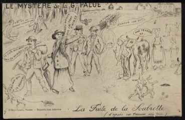1 vue  - La Forêt-Landerneau. - \'Le mystère de la Grande Palud\', dessin \'la fuite de la soubrette\' (ouvre la visionneuse)