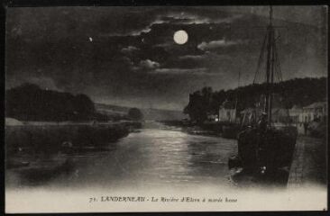 1 vue  - Landerneau. - L\'elorn, paysage de pleine lune (ouvre la visionneuse)