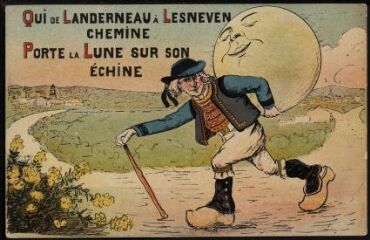 1 vue  - Dessin\' Qui de Landerneau à Lesneven chemin porte la lune sur son échine\' (ouvre la visionneuse)
