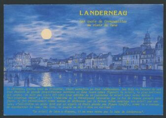 1 vue  - Landerneau.- Les quais de Cornouailles au clair de lune (dessin et légende de la lune) (ouvre la visionneuse)