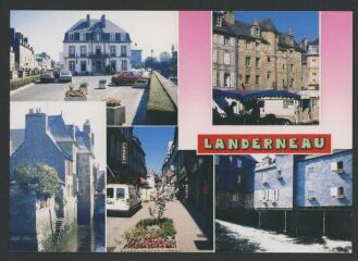 1 vue  - Landerneau.- Hôtel de ville, maison Gillart, pont, place du Général de Gaulle (C 687/29) (ouvre la visionneuse)