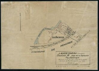 1 vue  - Landerneau, section Aa dite de la Garenne : plan cadastral. Ancienne section A (partie de la 1ère feuille) de la commune de Pencran acquise en 1948 (ouvre la visionneuse)