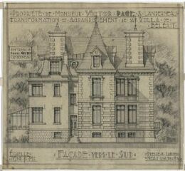 1 vue  - Villa Bélérit, transformation et agrandissement : facade vers le sud (ouvre la visionneuse)