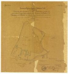 1 vue  - Plan du Jardin et de l’Oratoire de l’Hospice maritime de Landerneau, extrait du plan cadastral (ouvre la visionneuse)